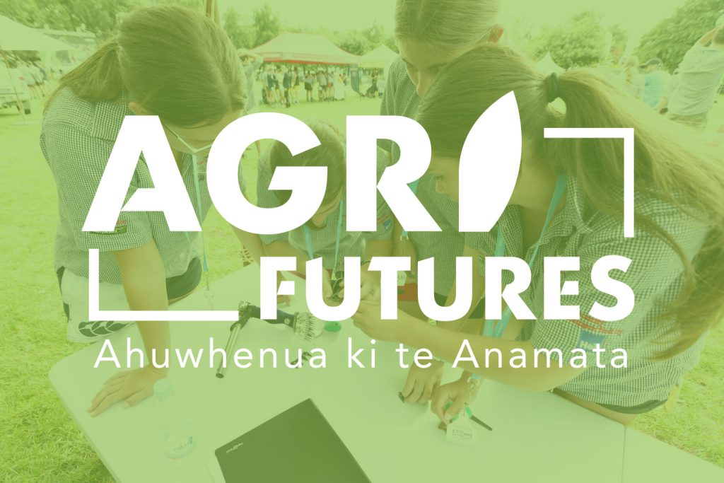 Agri Futures logo with young people in the background